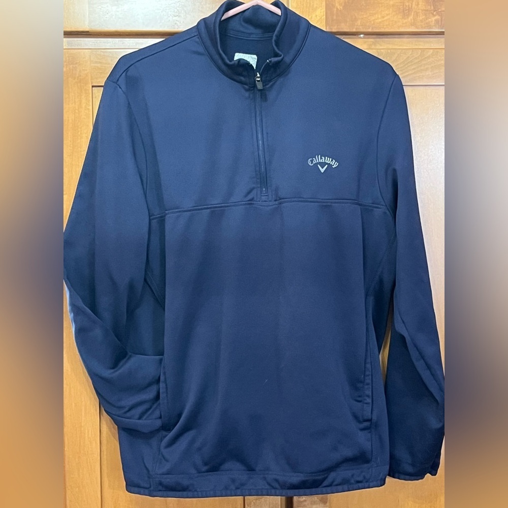 Callaway Men's Navy 1/4 zip up pullover, Golf Sweater with pockets